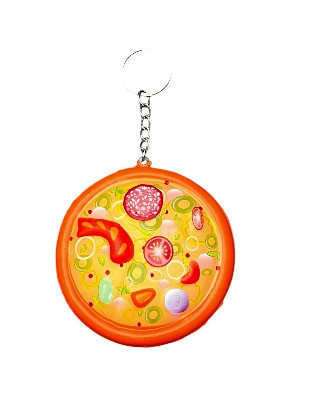 Pizza Veggie Pepperoni Shrimp Squishy Toy Best Seller Stress Relief Keychain